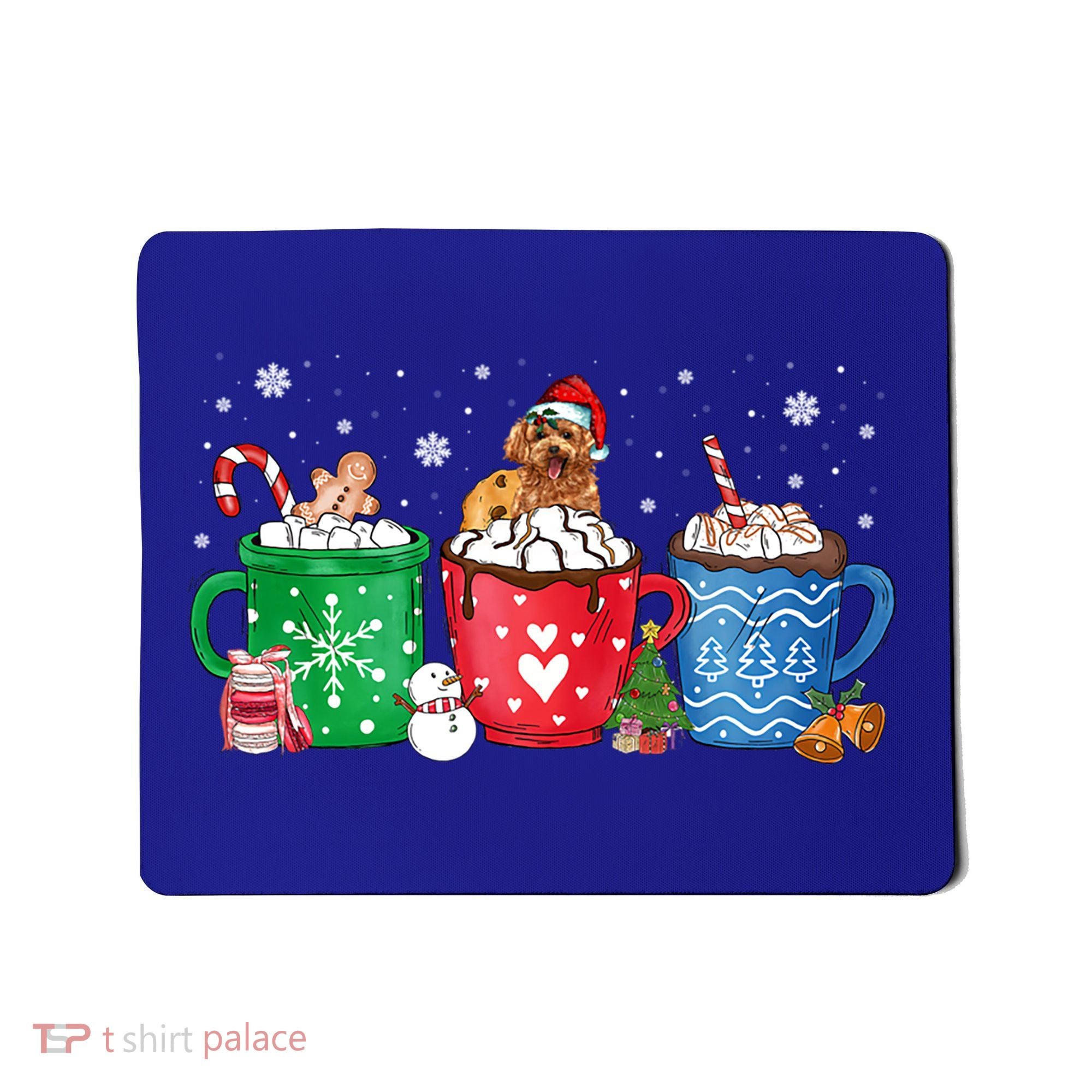 Hot Chocolate S Winter Mug Poodle Cream Christmas Gift Mousepad
