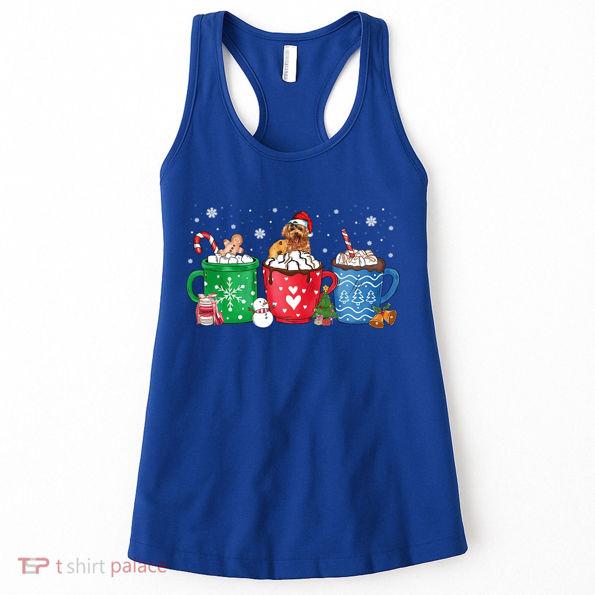 Hot Chocolate S Winter Mug Poodle Cream Christmas Gift Women's Tank Top