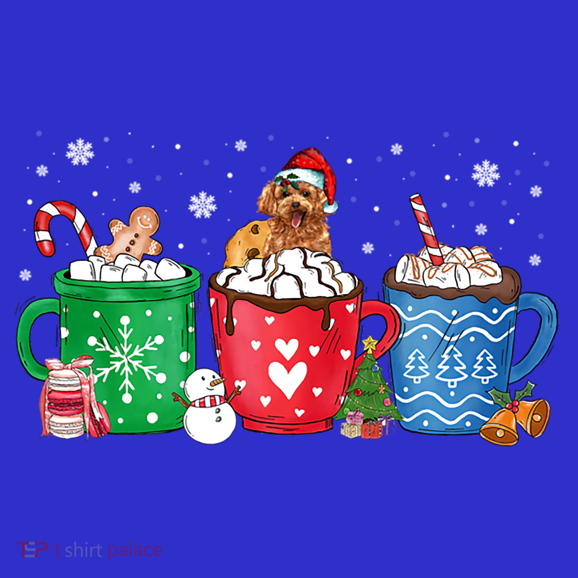 Hot Chocolate S Winter Mug Poodle Cream Christmas Gift Women's Tank Top
