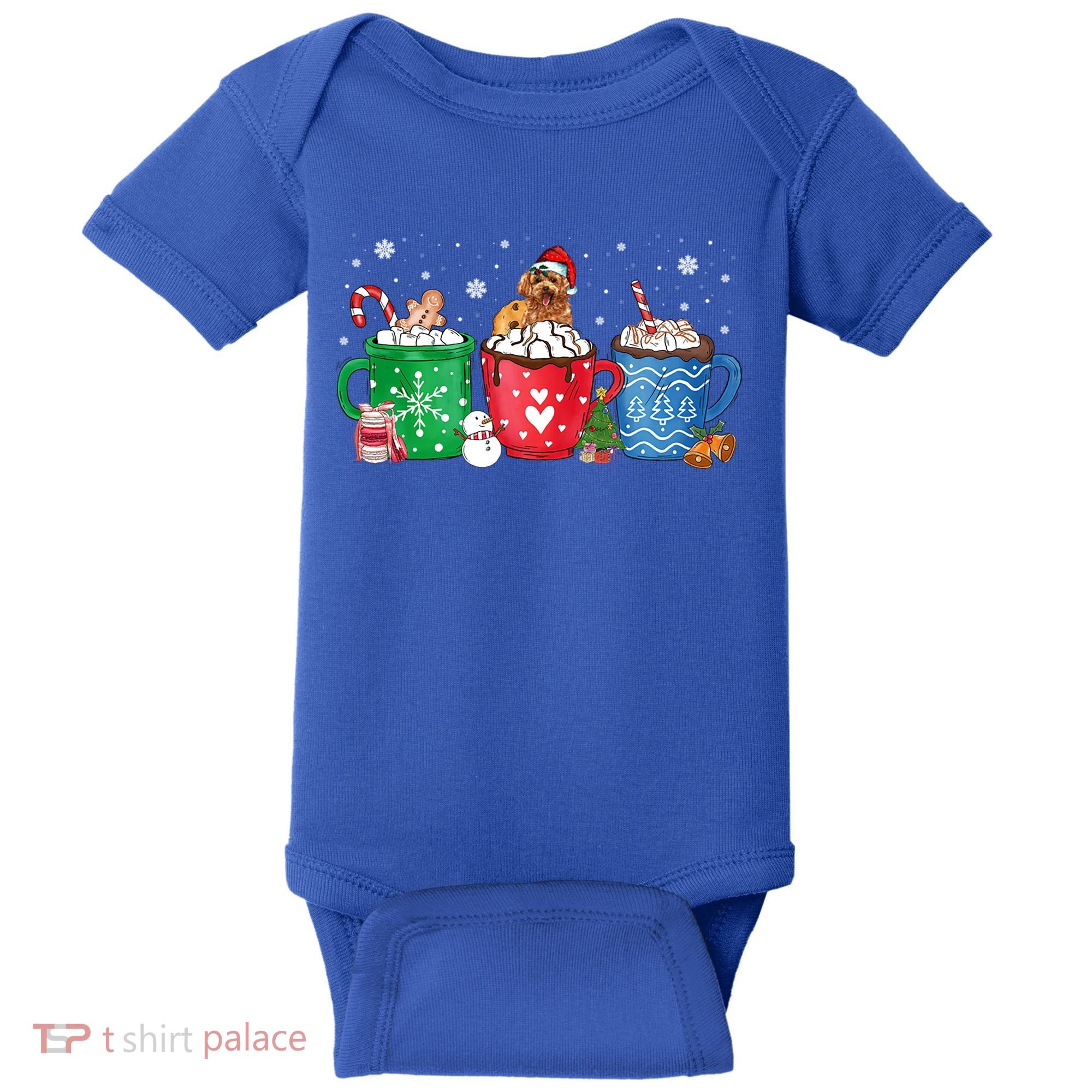Hot Chocolate S Winter Mug Poodle Cream Christmas Gift Baby Bodysuit