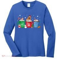 Hot Chocolate S Winter Mug Poodle Cream Christmas Gift Women's Long Sleeve Shirt thumb 0