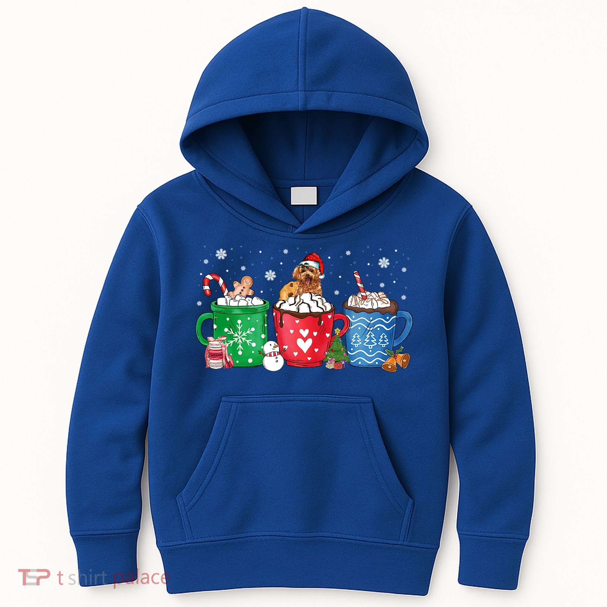 Hot Chocolate S Winter Mug Poodle Cream Christmas Gift Kids Hoodie