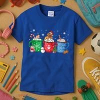 Hot Chocolate S Winter Mug Poodle Cream Christmas Gift Kids T-Shirt thumb 3