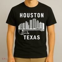 Houston City Skyline Music Texas Souvenir Houston T-Shirt thumb 3