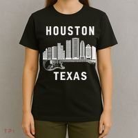 Houston City Skyline Music Texas Souvenir Houston T-Shirt thumb 4