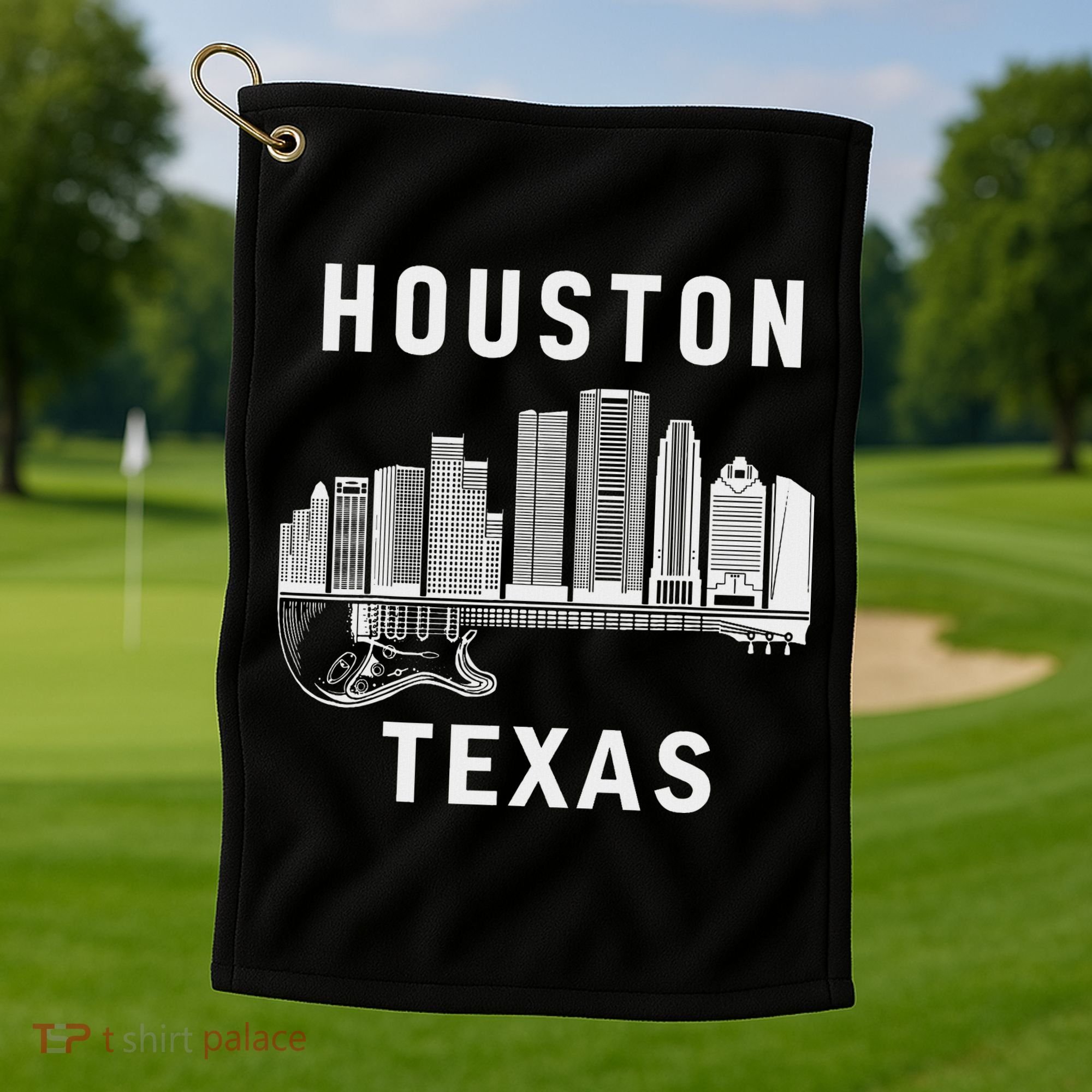 Houston City Skyline Music Texas Souvenir Houston Golf Towel