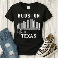 Houston City Skyline Music Texas Souvenir Houston Women's T-Shirt thumb 3