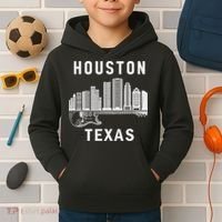 Houston City Skyline Music Texas Souvenir Houston Kids Hoodie thumb 2