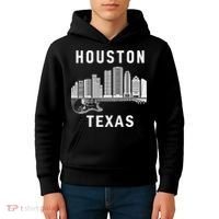 Houston City Skyline Music Texas Souvenir Houston Kids Hoodie thumb 4