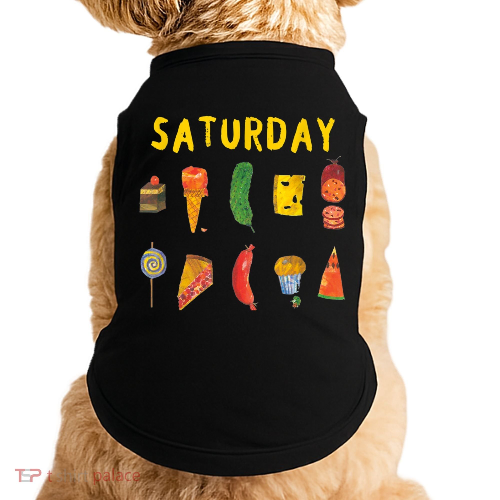 Hungry Caterpillars SATURDAY Funny Fruit Lover Vegan Doggie Tank