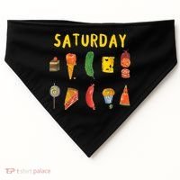 Hungry Caterpillars SATURDAY Funny Fruit Lover Vegan USA-Made Doggie Bandana thumb 0