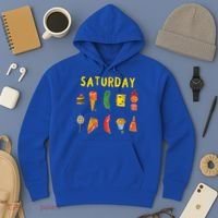 Hungry Caterpillars SATURDAY Funny Fruit Lover Vegan Hoodie thumb 3