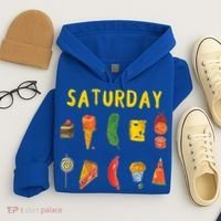 Hungry Caterpillars SATURDAY Funny Fruit Lover Vegan Hoodie thumb 4