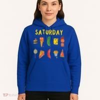 Hungry Caterpillars SATURDAY Funny Fruit Lover Vegan Hoodie thumb 5