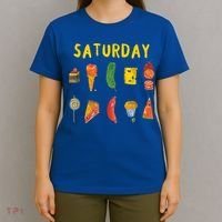 Hungry Caterpillars SATURDAY Funny Fruit Lover Vegan T-Shirt thumb 4