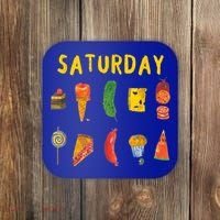 Hungry Caterpillars SATURDAY Funny Fruit Lover Vegan Coaster thumb 0