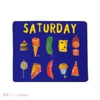 Hungry Caterpillars SATURDAY Funny Fruit Lover Vegan Mousepad thumb 0