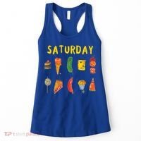 Hungry Caterpillars SATURDAY Funny Fruit Lover Vegan Women's Tank Top thumb 0