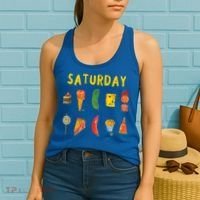 Hungry Caterpillars SATURDAY Funny Fruit Lover Vegan Women's Tank Top thumb 2