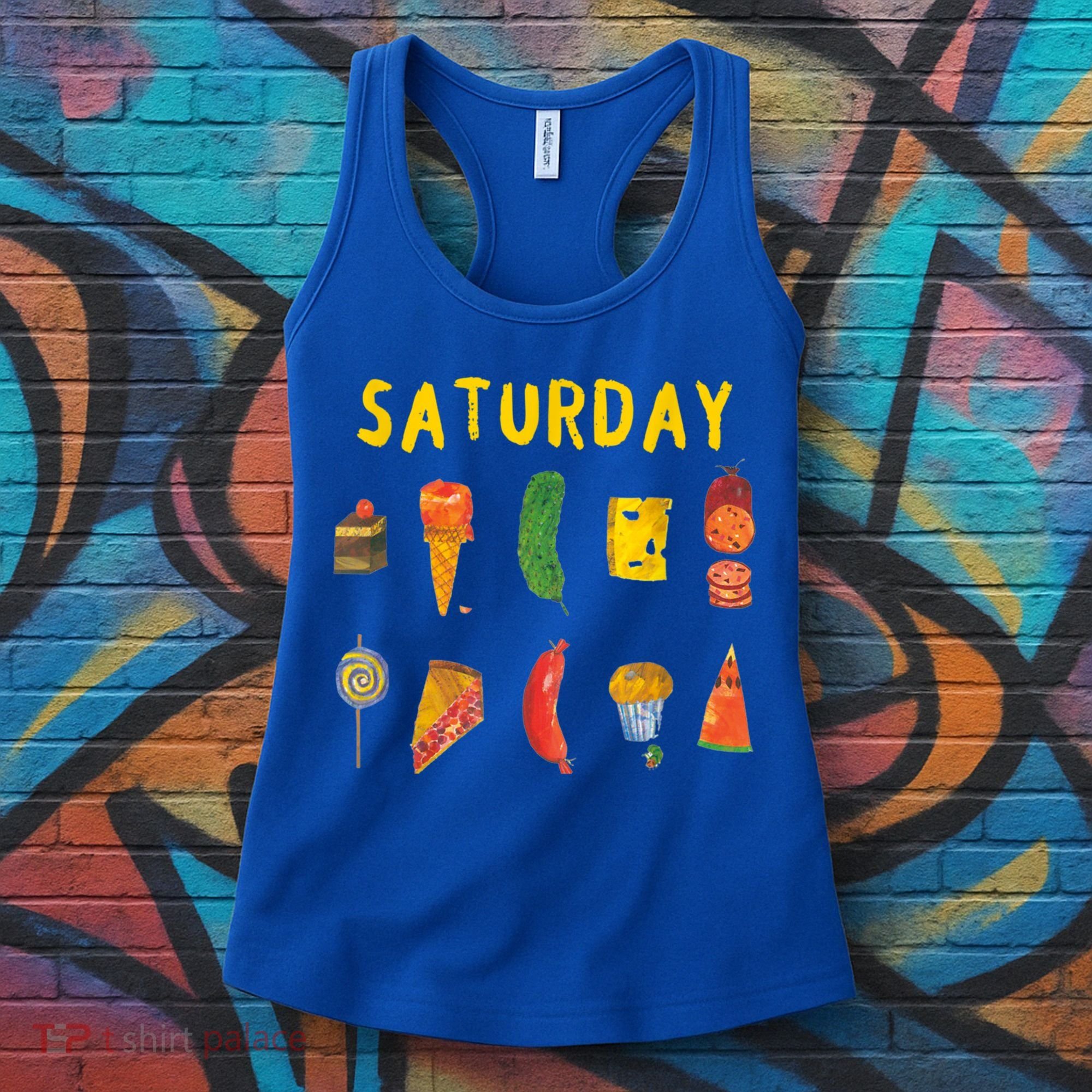 Hungry Caterpillars SATURDAY Funny Fruit Lover Vegan Women's Tank Top