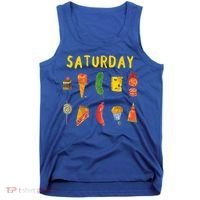 Hungry Caterpillars SATURDAY Funny Fruit Lover Vegan Tank Top thumb 0