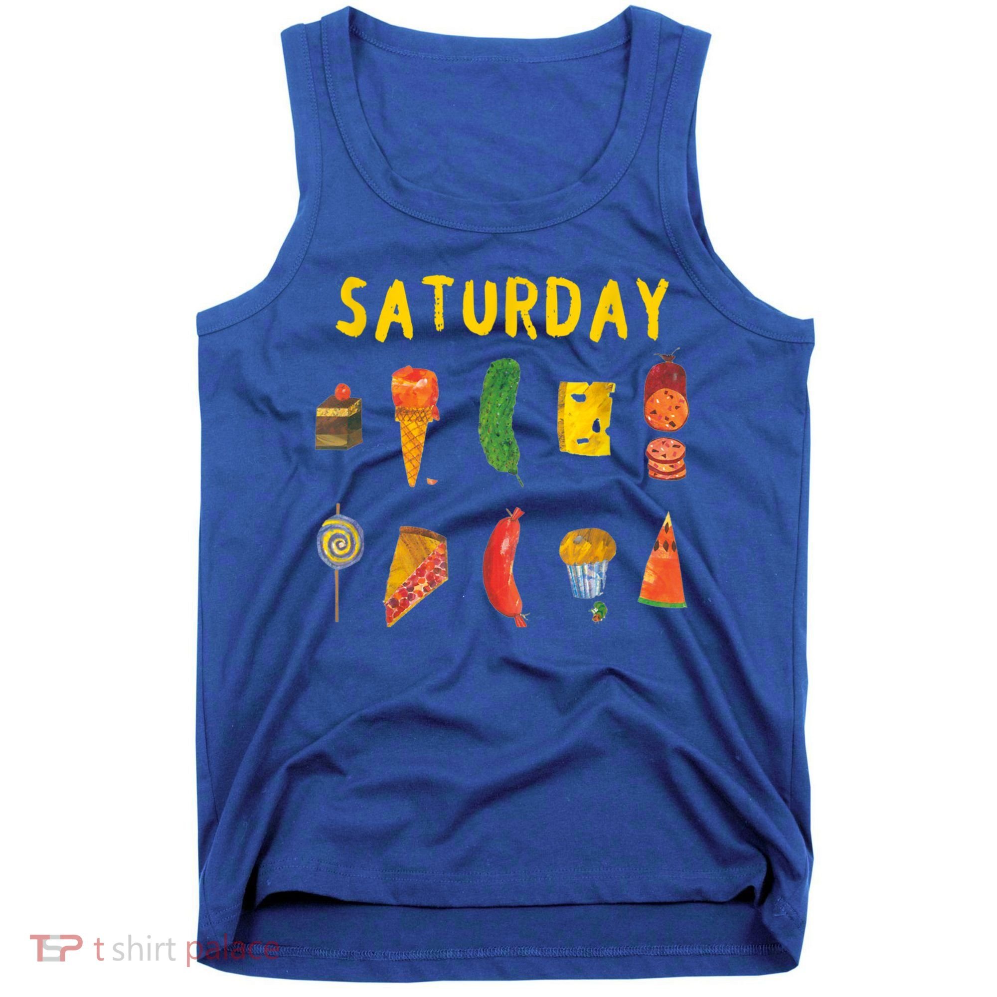 Hungry Caterpillars SATURDAY Funny Fruit Lover Vegan Tank Top