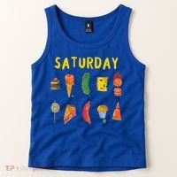 Hungry Caterpillars SATURDAY Funny Fruit Lover Vegan Tank Top thumb 2