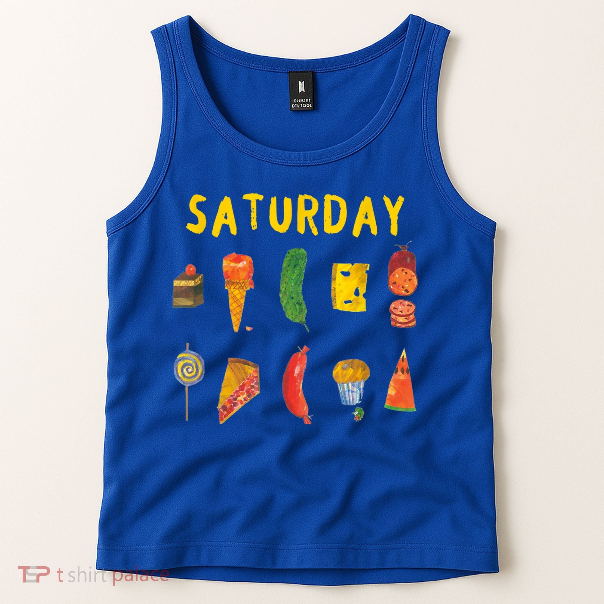 Hungry Caterpillars SATURDAY Funny Fruit Lover Vegan Tank Top