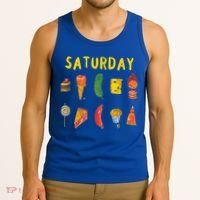 Hungry Caterpillars SATURDAY Funny Fruit Lover Vegan Tank Top thumb 3