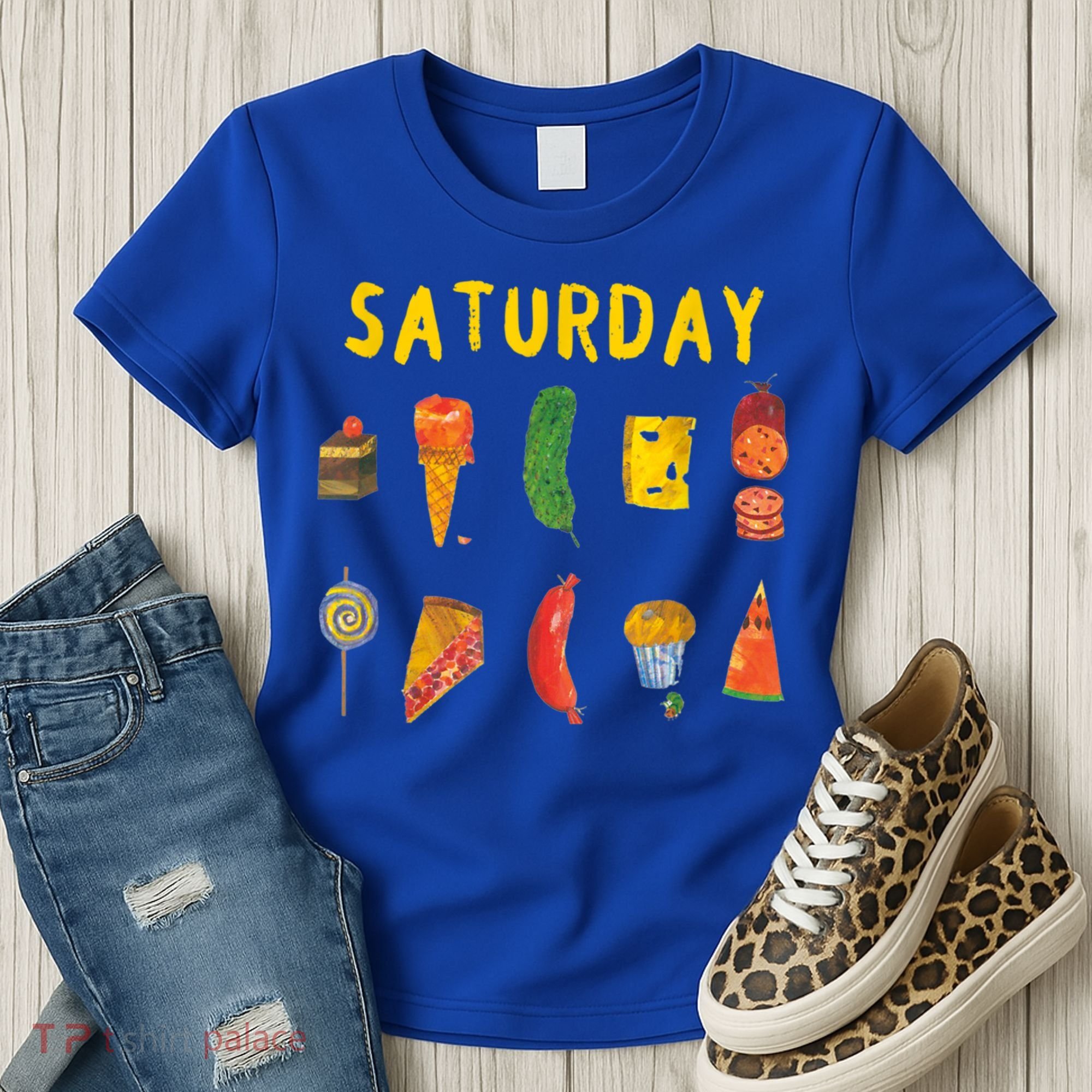 Hungry Caterpillars SATURDAY Funny Fruit Lover Vegan Women's T-Shirt