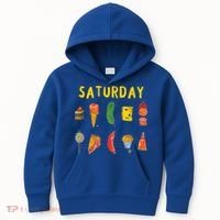 Hungry Caterpillars SATURDAY Funny Fruit Lover Vegan Kids Hoodie thumb 0
