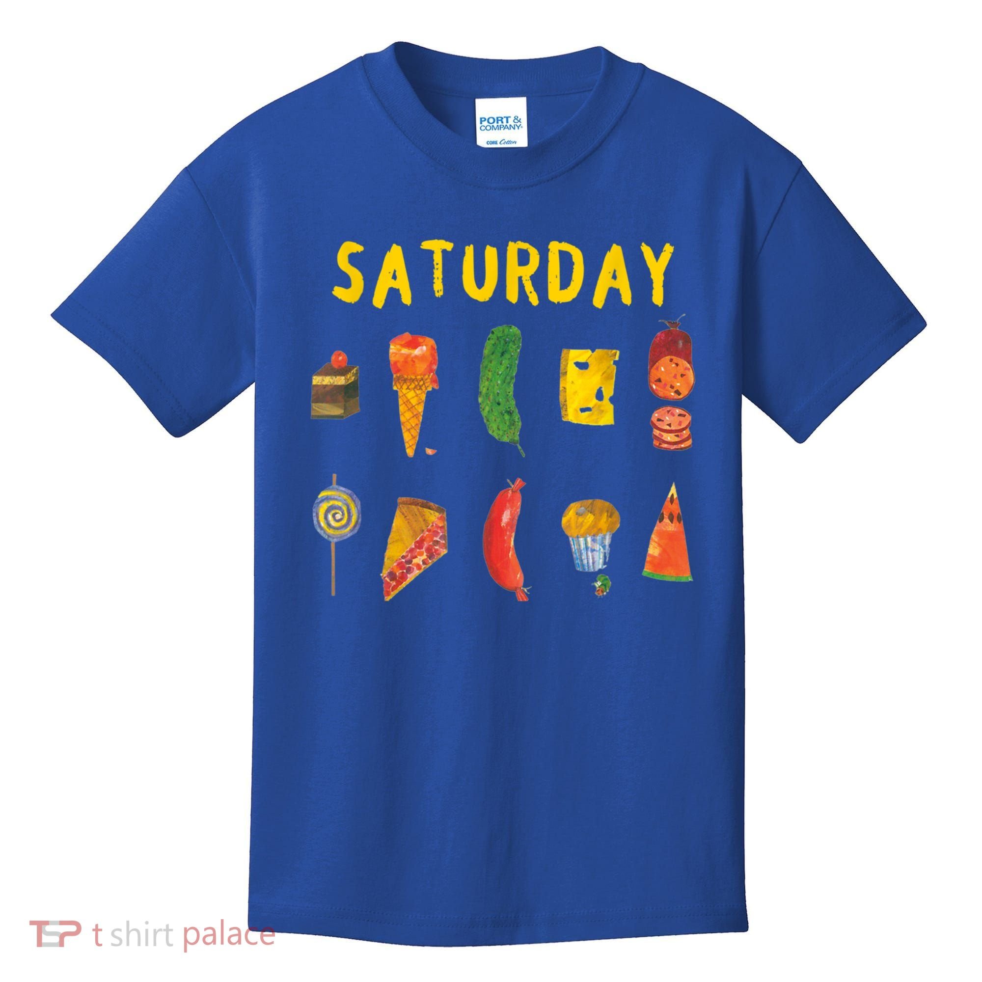 Hungry Caterpillars SATURDAY Funny Fruit Lover Vegan Kids T-Shirt