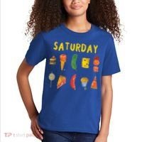 Hungry Caterpillars SATURDAY Funny Fruit Lover Vegan Kids T-Shirt thumb 2