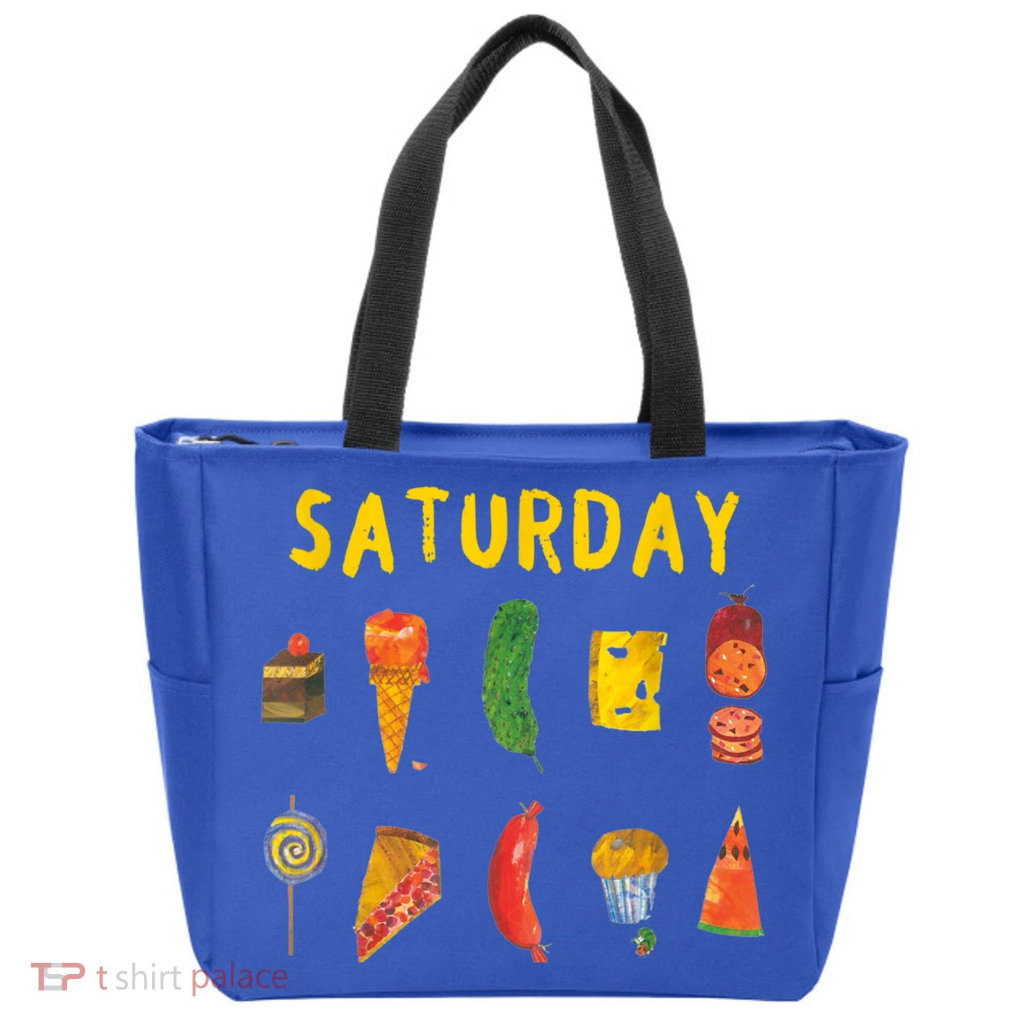 Hungry Caterpillars SATURDAY Funny Fruit Lover Vegan Tote Bag