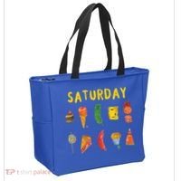 Hungry Caterpillars SATURDAY Funny Fruit Lover Vegan Tote Bag thumb 2
