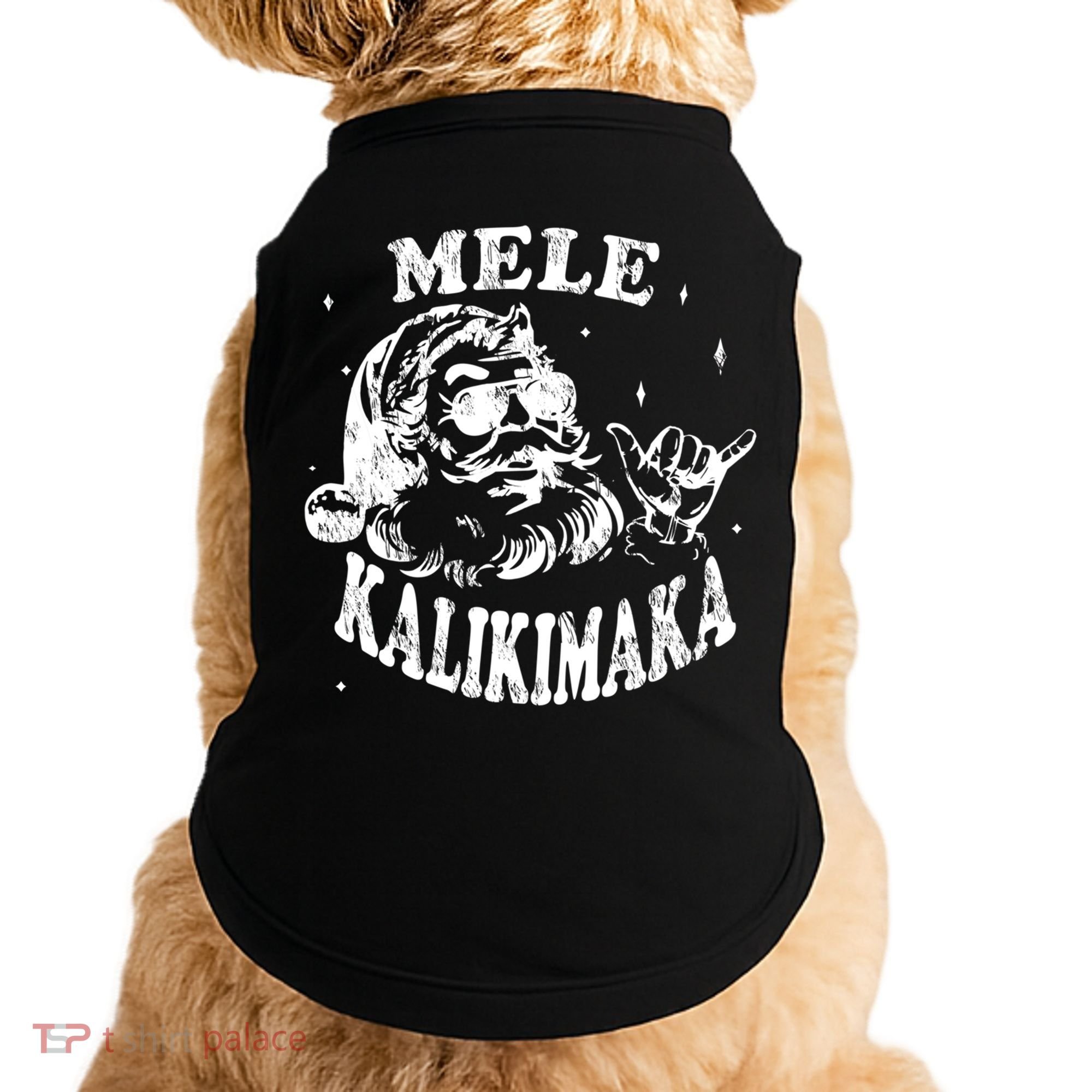 Hawaiian Christmas Santa Shaka Mele Kalikimaka Retro Hawaii Gift Doggie Tank
