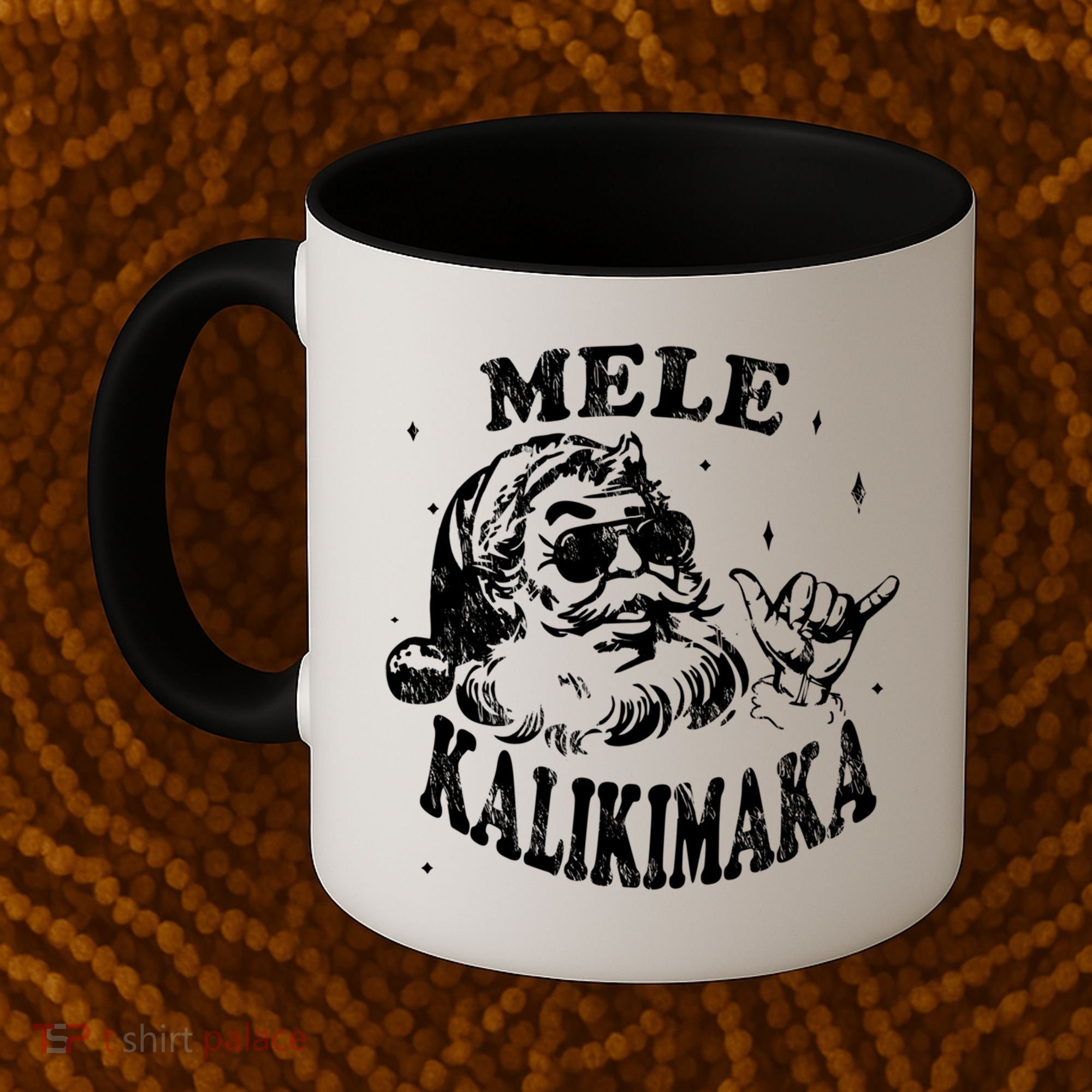 Hawaiian Christmas Santa Shaka Mele Kalikimaka Retro Hawaii Gift Coffee Mug