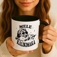 Hawaiian Christmas Santa Shaka Mele Kalikimaka Retro Hawaii Gift Coffee Mug thumb 3