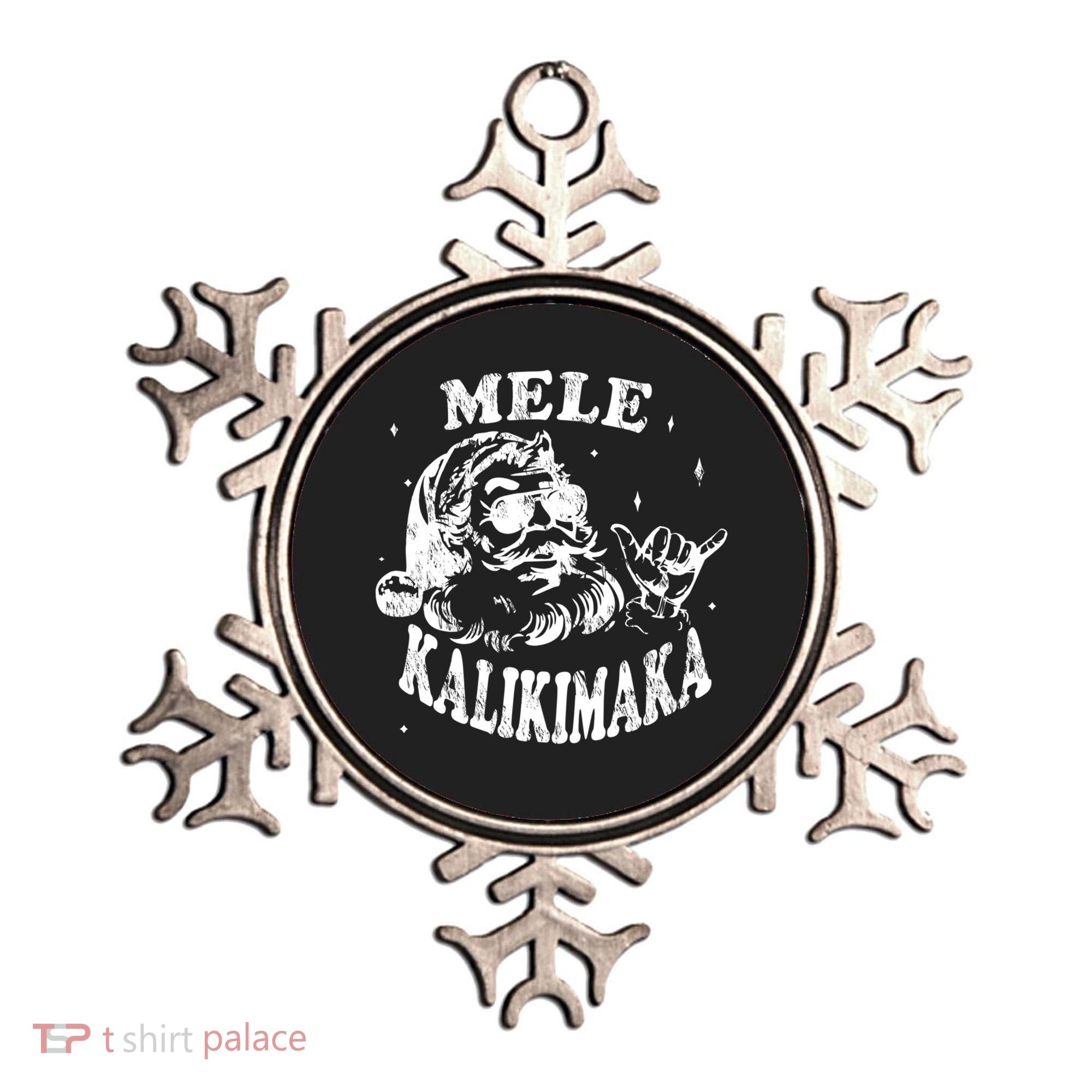 Hawaiian Christmas Santa Shaka Mele Kalikimaka Retro Hawaii Gift Ornament