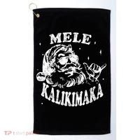 Hawaiian Christmas Santa Shaka Mele Kalikimaka Retro Hawaii Gift Golf Towel thumb 0