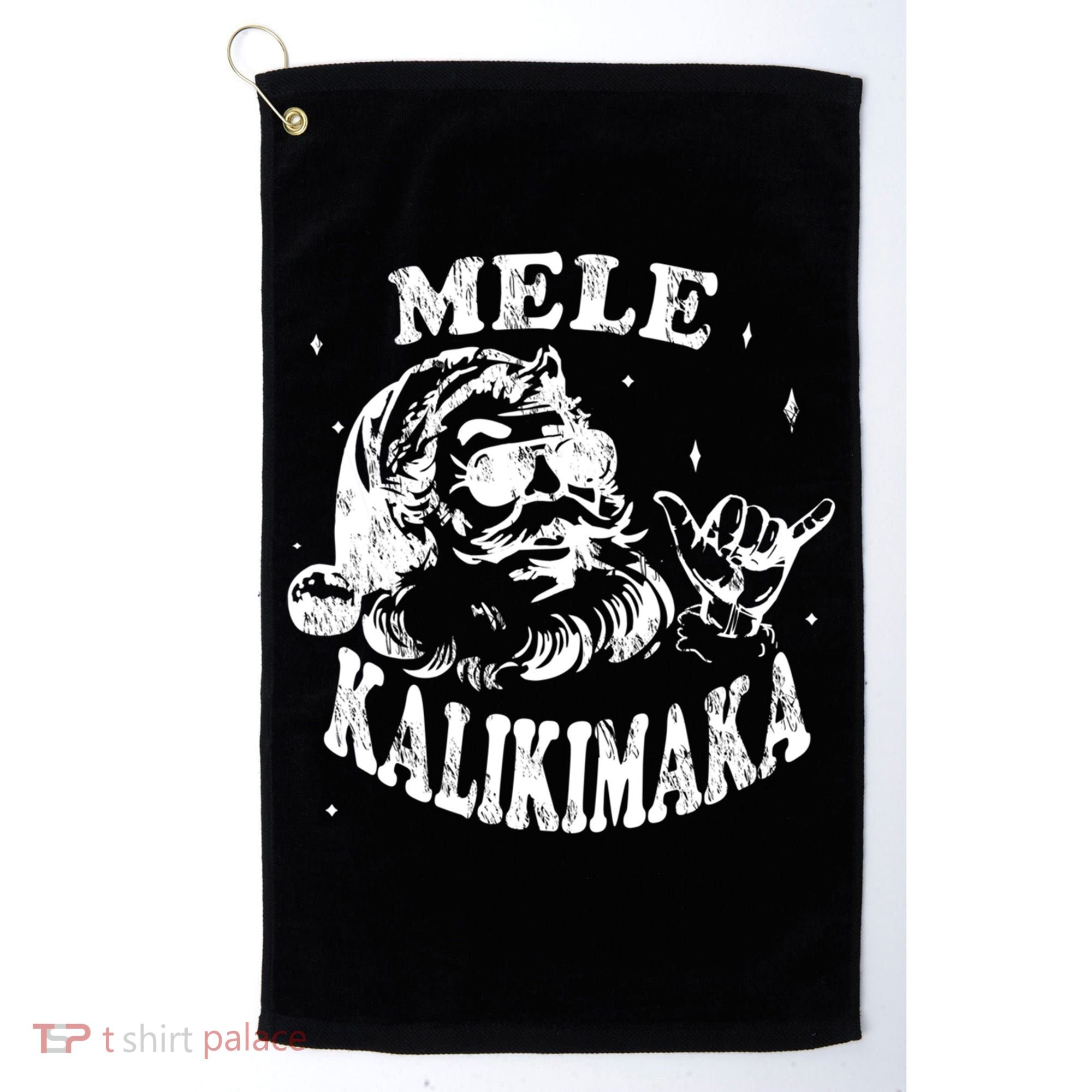 Hawaiian Christmas Santa Shaka Mele Kalikimaka Retro Hawaii Gift Golf Towel