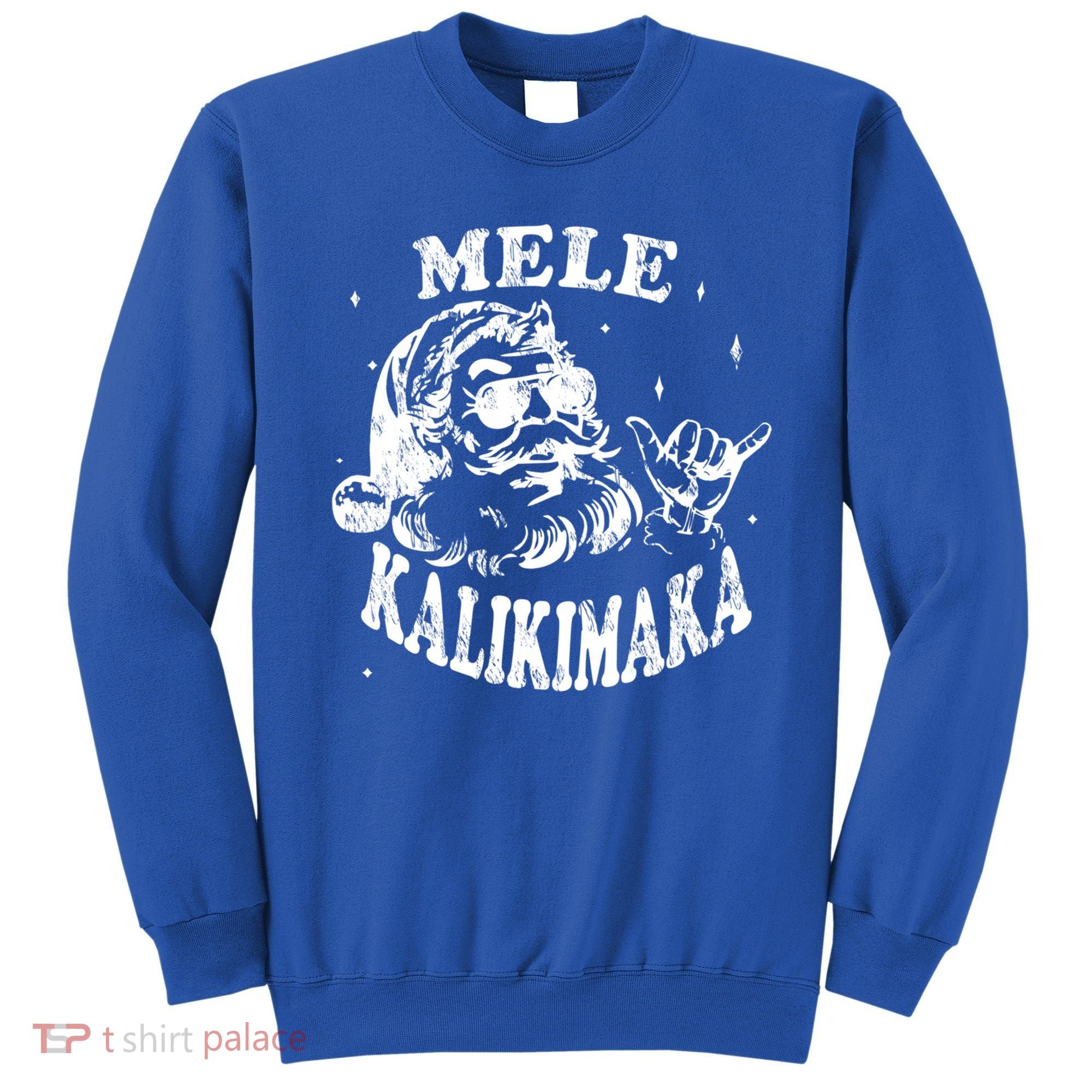 Hawaiian Christmas Santa Shaka Mele Kalikimaka Retro Hawaii Gift Sweatshirt