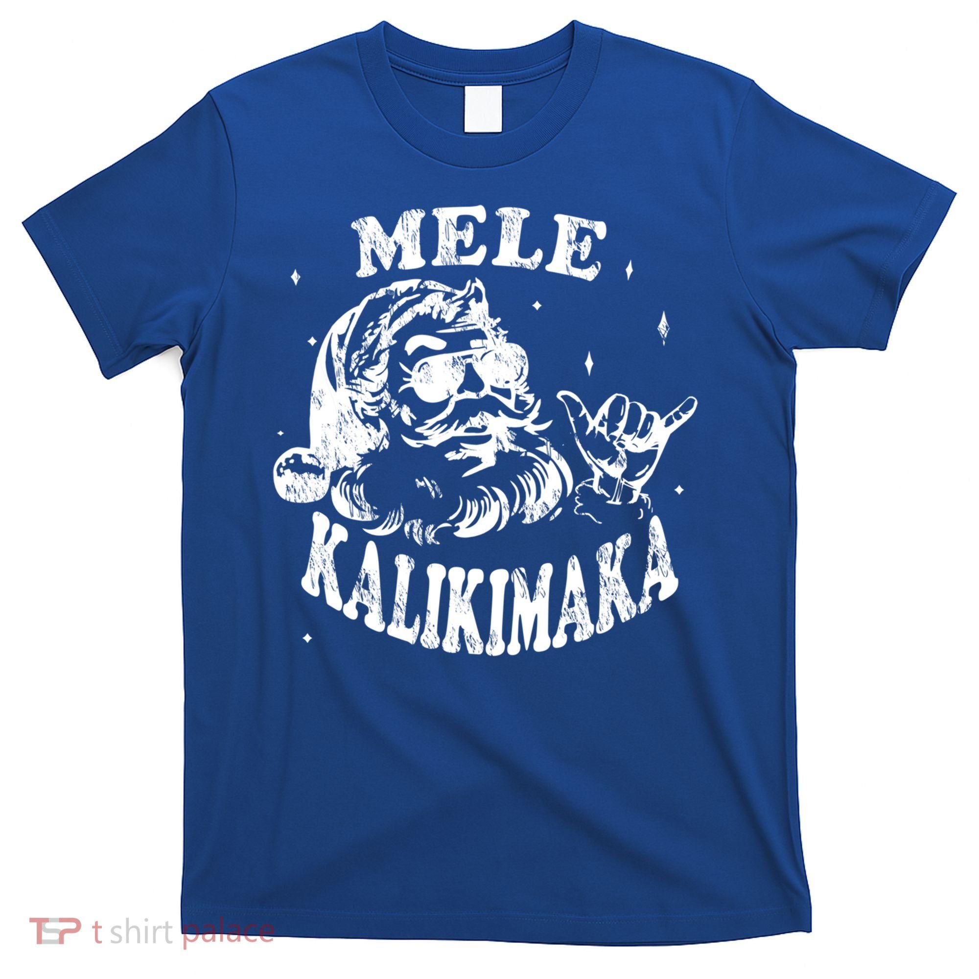 Hawaiian Christmas Santa Shaka Mele Kalikimaka Retro Hawaii Gift T-Shirt