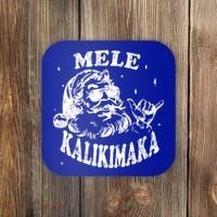 Hawaiian Christmas Santa Shaka Mele Kalikimaka Retro Hawaii Gift Coaster thumb 0
