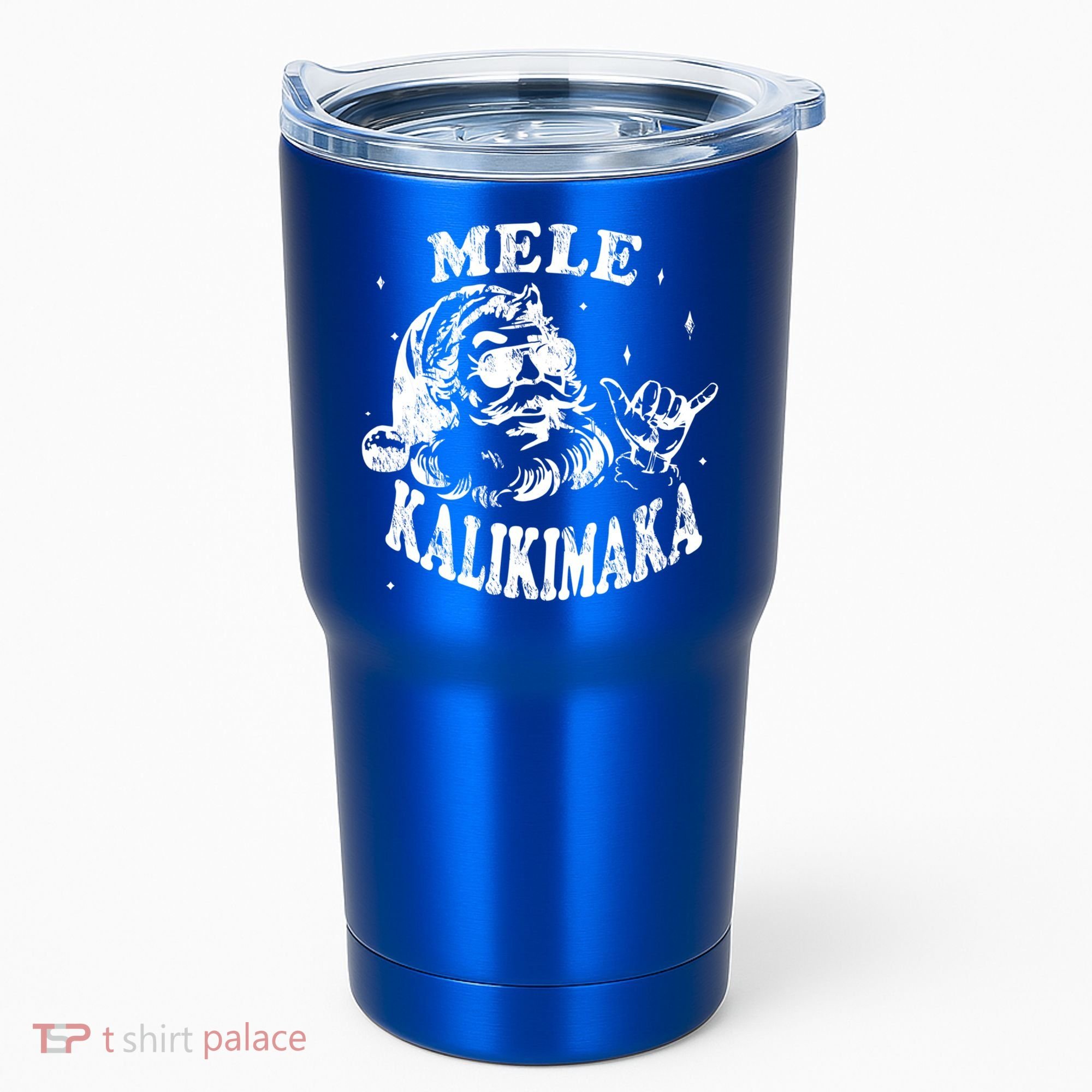 Hawaiian Christmas Santa Shaka Mele Kalikimaka Retro Hawaii Gift Tumbler