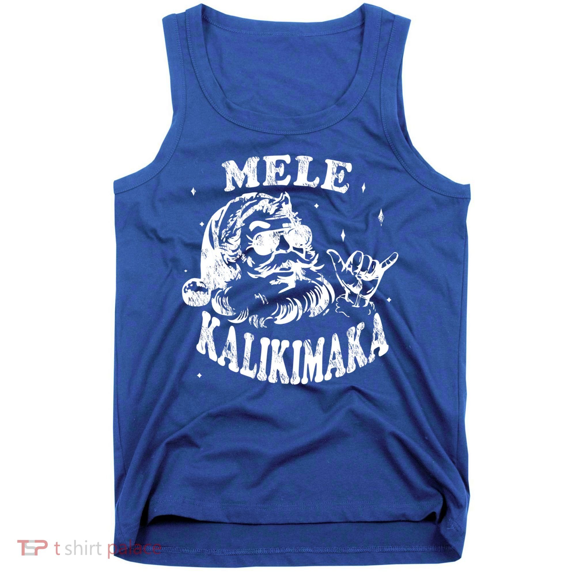 Hawaiian Christmas Santa Shaka Mele Kalikimaka Retro Hawaii Gift Tank Top