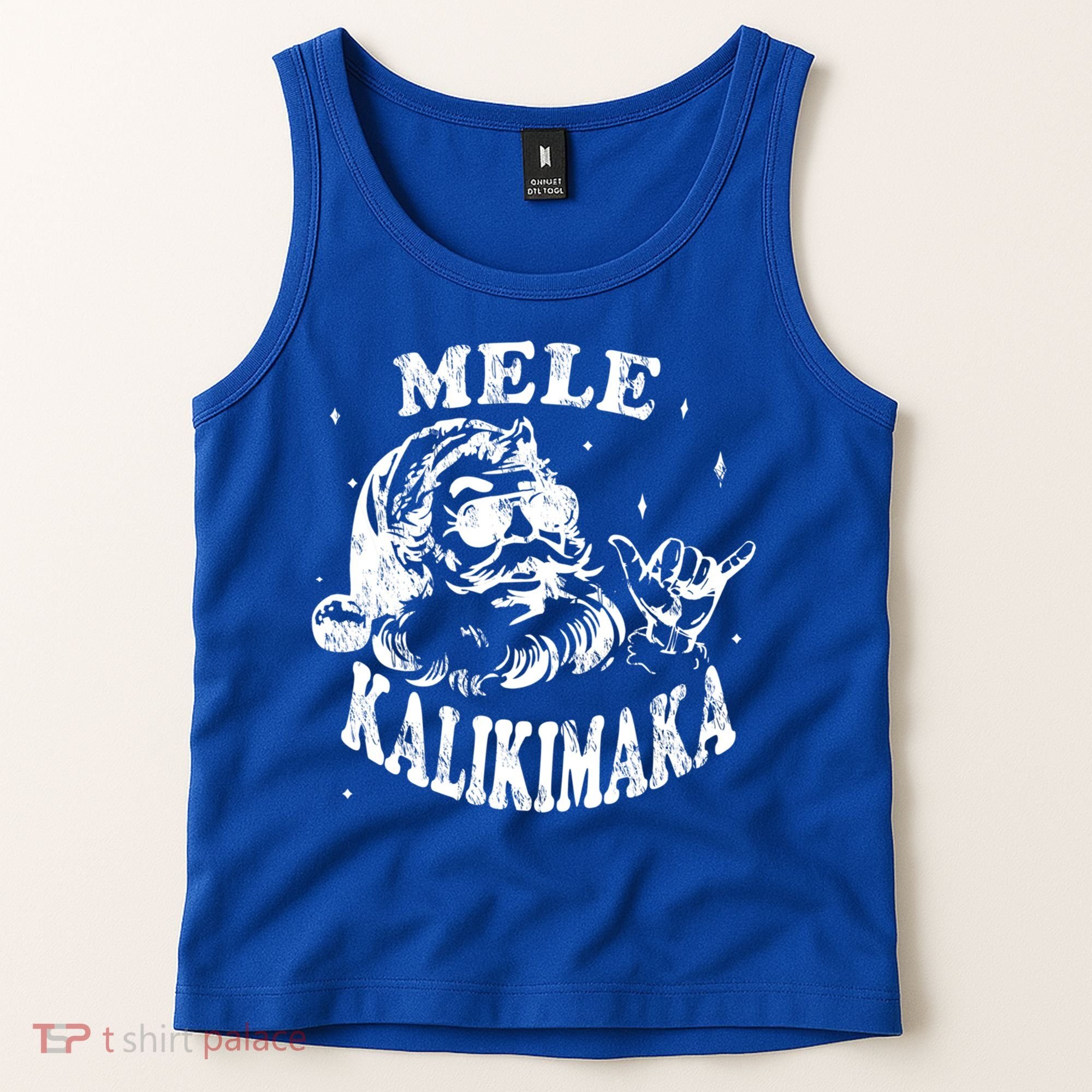 Hawaiian Christmas Santa Shaka Mele Kalikimaka Retro Hawaii Gift Tank Top
