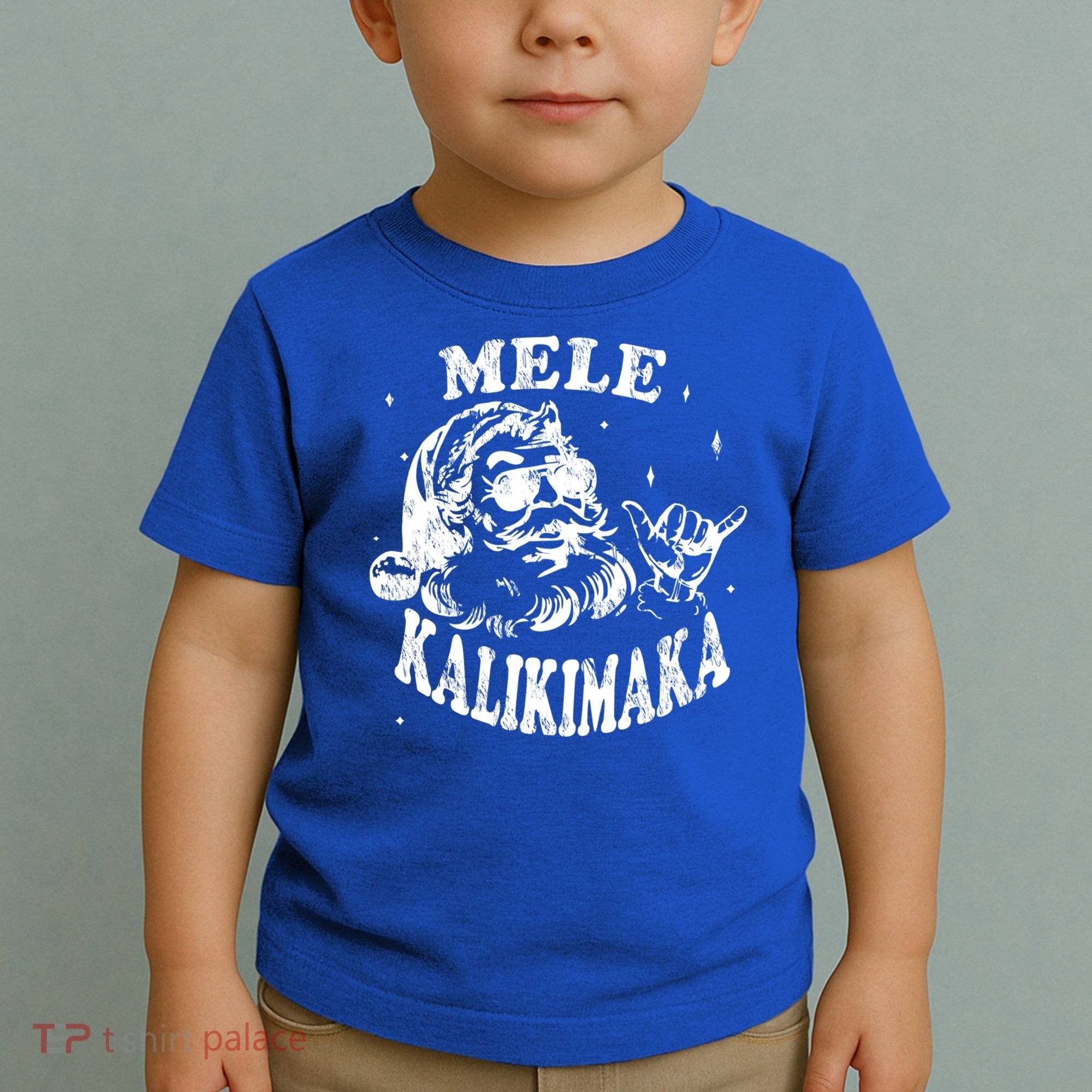 Hawaiian Christmas Santa Shaka Mele Kalikimaka Retro Hawaii Gift Toddler T-Shirt