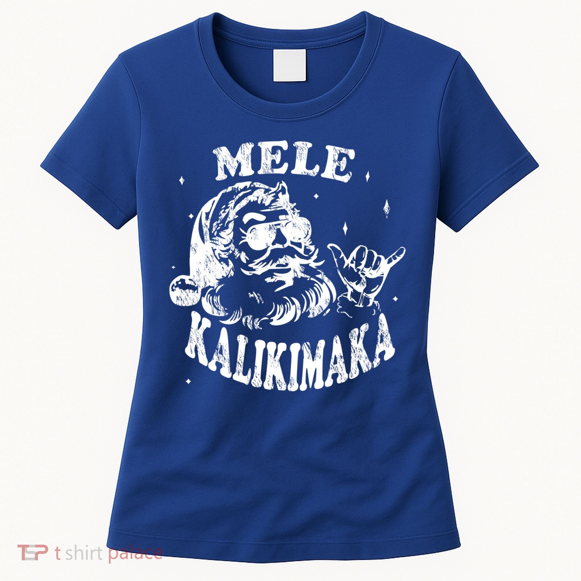Hawaiian Christmas Santa Shaka Mele Kalikimaka Retro Hawaii Gift Women's T-Shirt