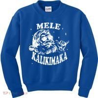 Hawaiian Christmas Santa Shaka Mele Kalikimaka Retro Hawaii Gift Kids Sweatshirt thumb 0